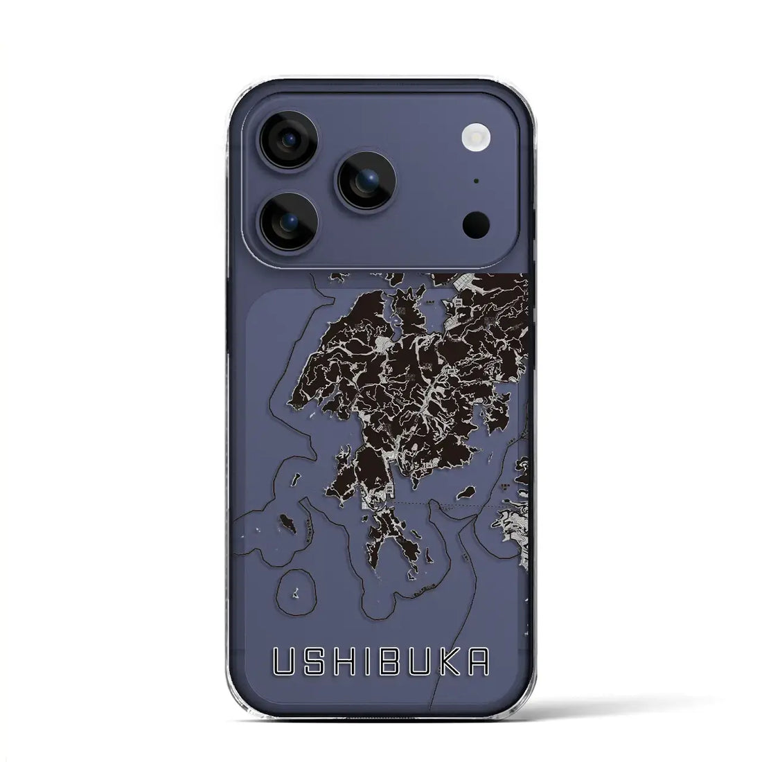 【牛深（熊本県）】地図柄iPhoneケース（クリアタイプ）