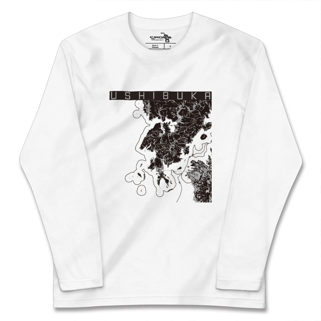 【牛深（熊本県）】地図柄ロングスリーブTシャツ