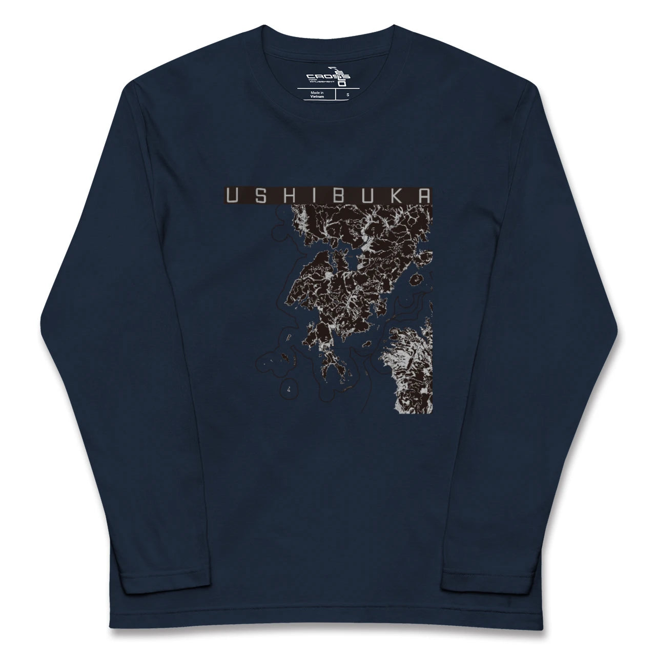 【牛深（熊本県）】地図柄ロングスリーブTシャツ