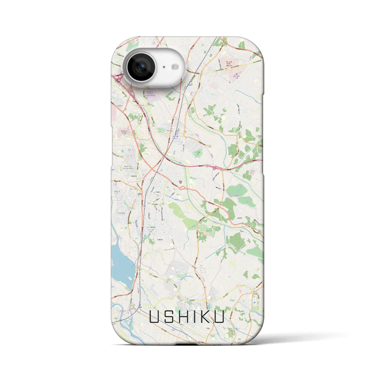 【牛久（茨城県）】地図柄iPhoneケース（バックカバータイプ）