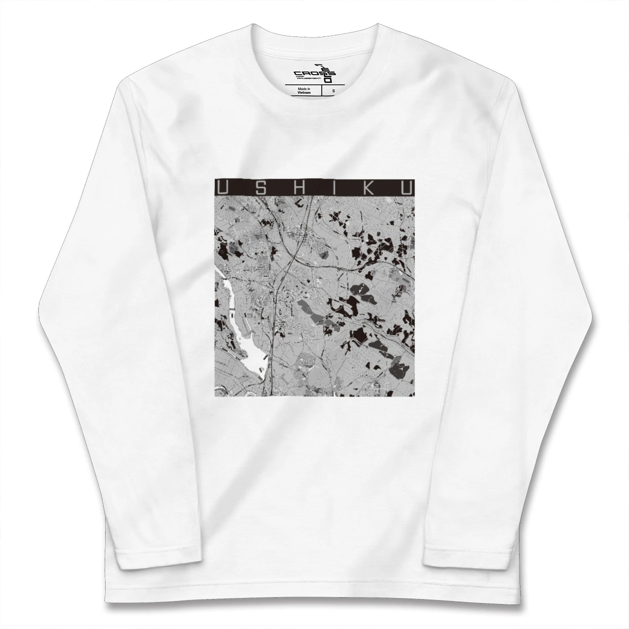 【牛久（茨城県）】地図柄ロングスリーブTシャツ
