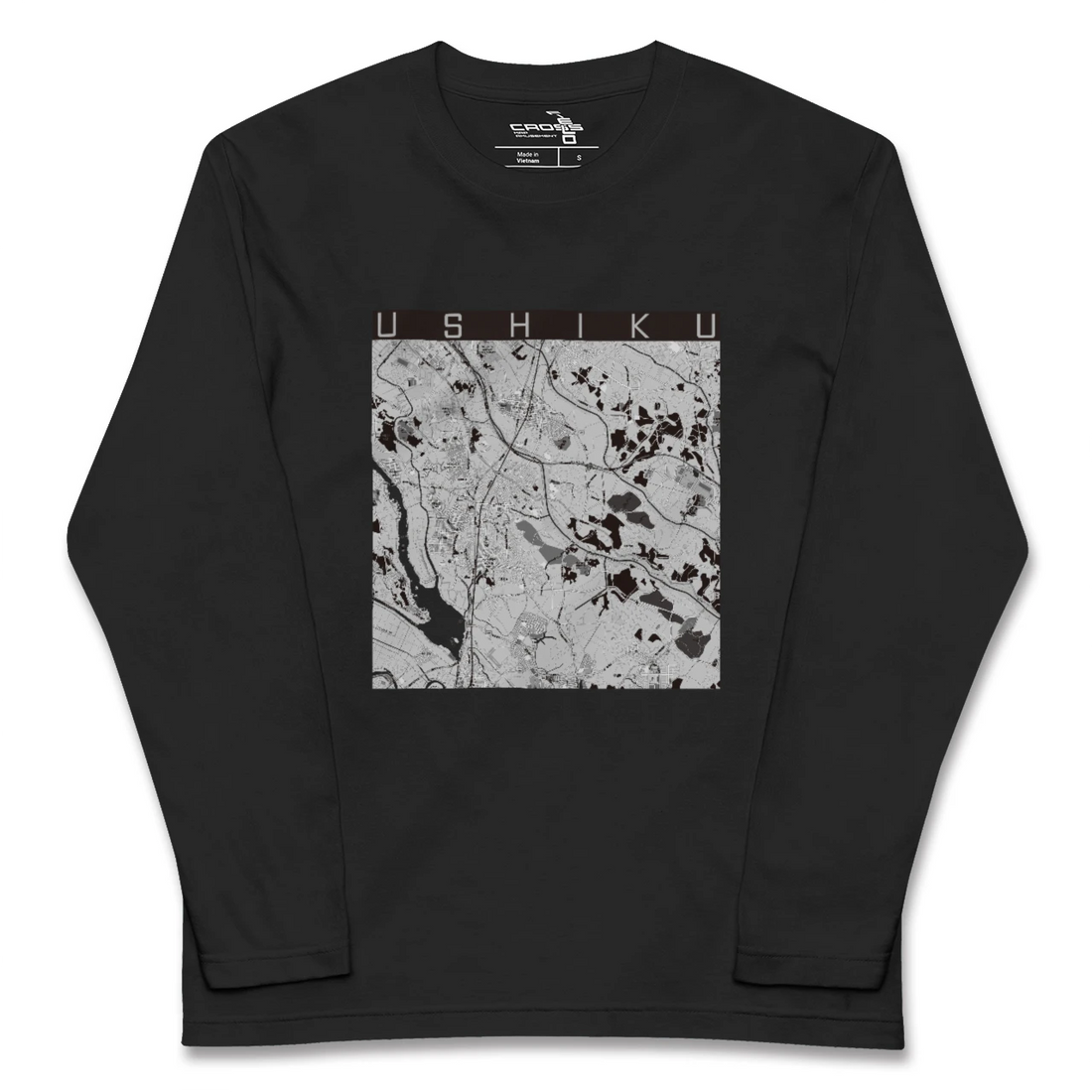 【牛久（茨城県）】地図柄ロングスリーブTシャツ