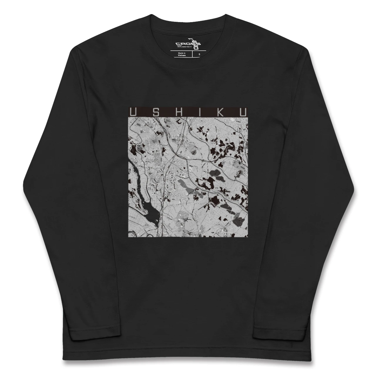 【牛久（茨城県）】地図柄ロングスリーブTシャツ
