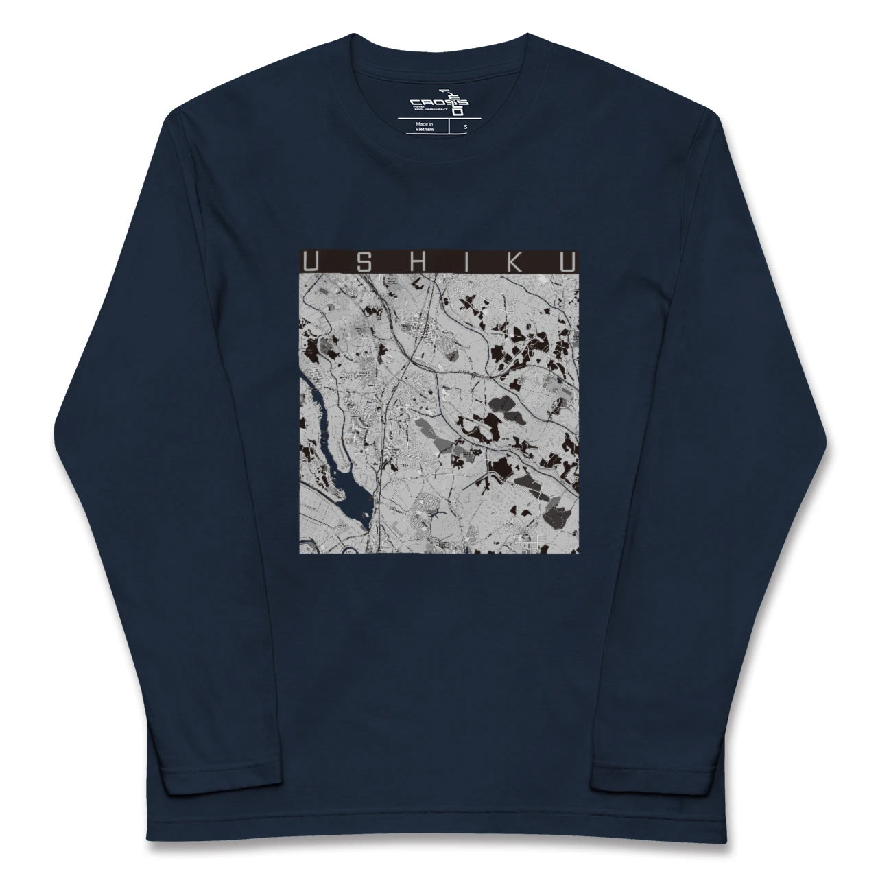 【牛久（茨城県）】地図柄ロングスリーブTシャツ