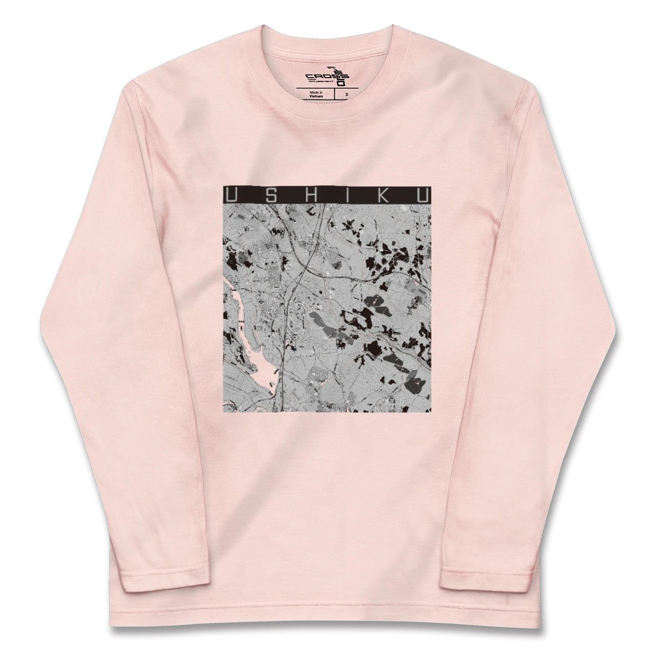 【牛久（茨城県）】地図柄ロングスリーブTシャツ