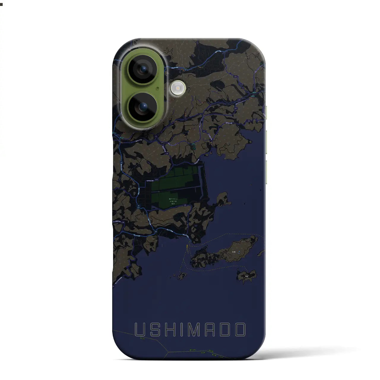 【牛窓（岡山県）】地図柄iPhoneケース（バックカバータイプ）