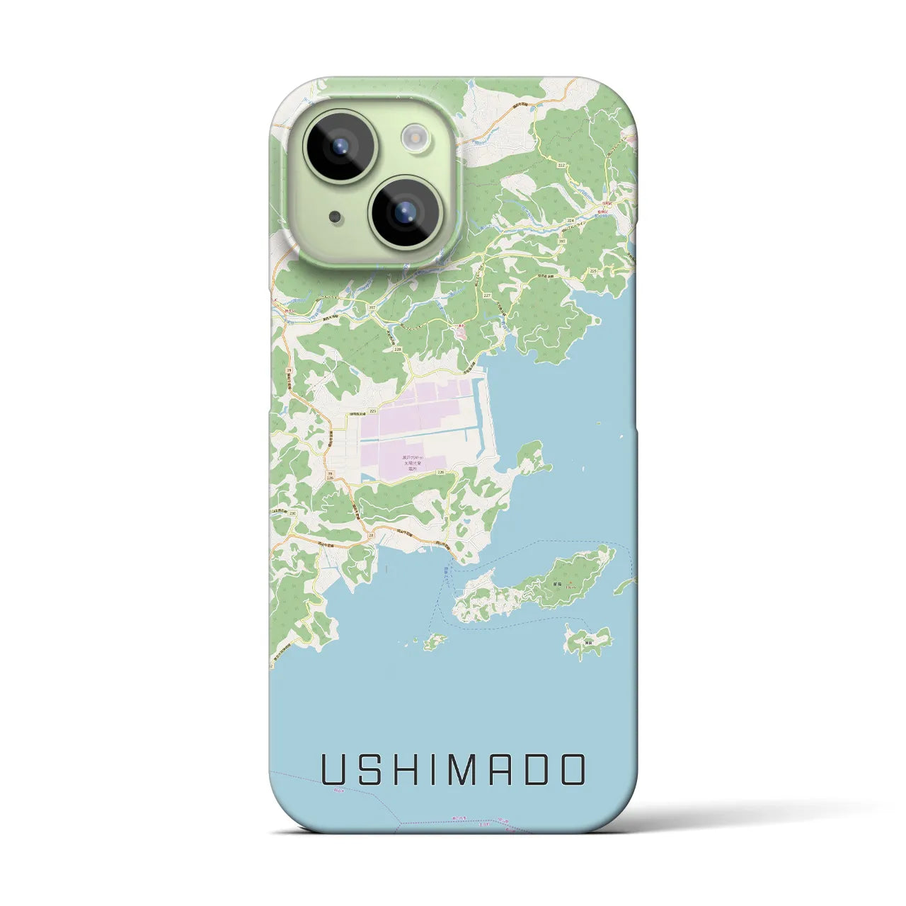 【牛窓（岡山県）】地図柄iPhoneケース（バックカバータイプ）