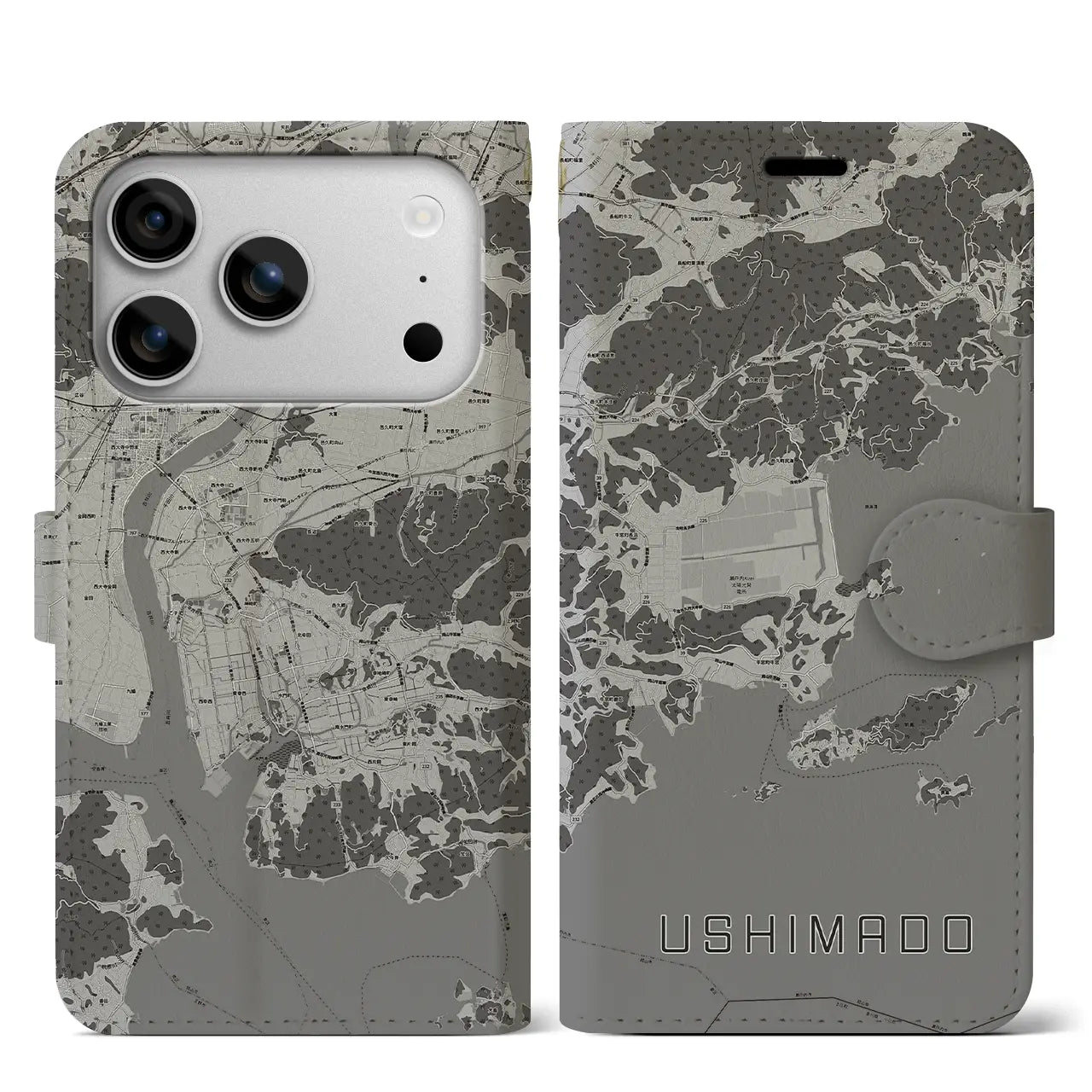 【牛窓（岡山県）】地図柄iPhoneケース（手帳タイプ）