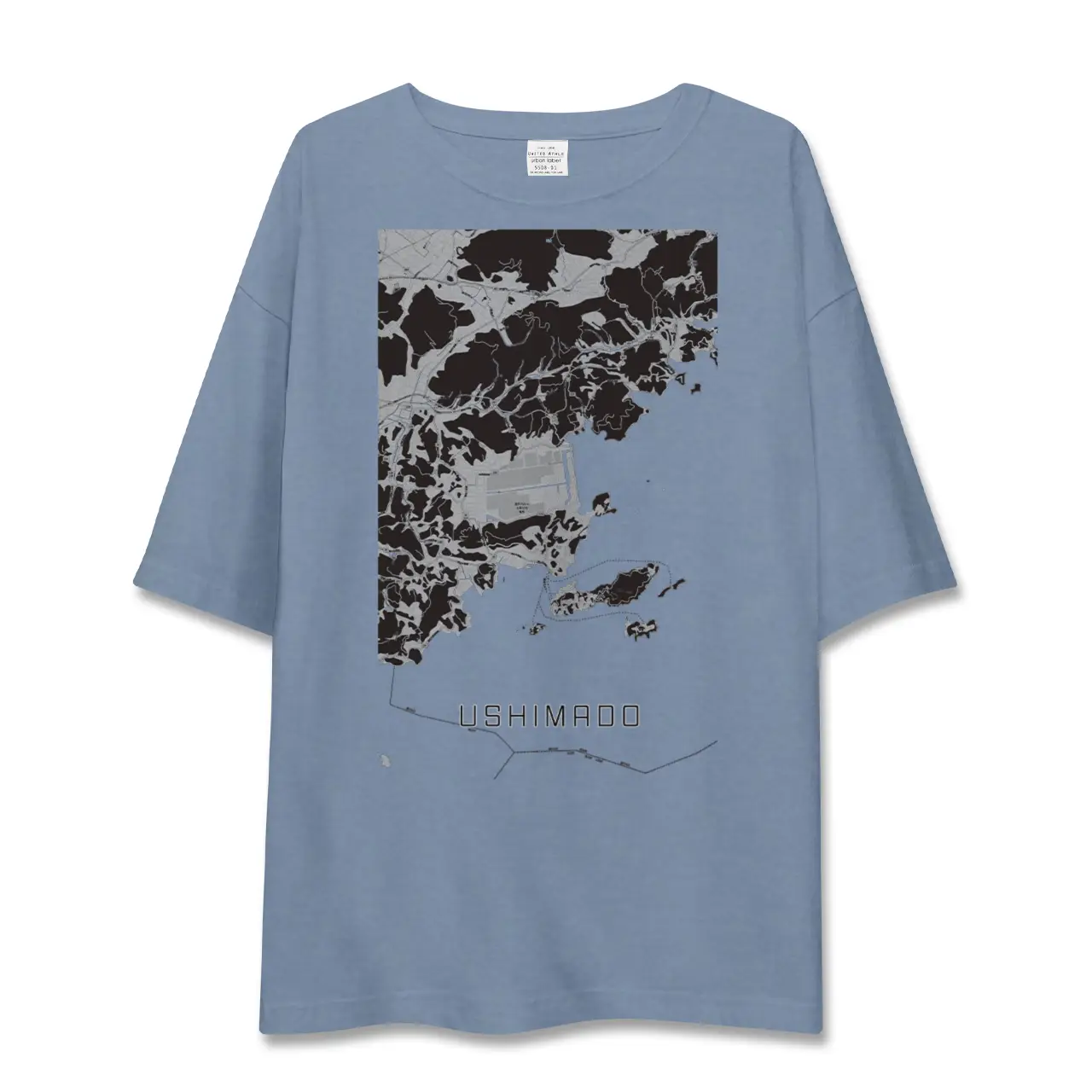 【牛窓（岡山県）】地図柄ビッグシルエットTシャツ