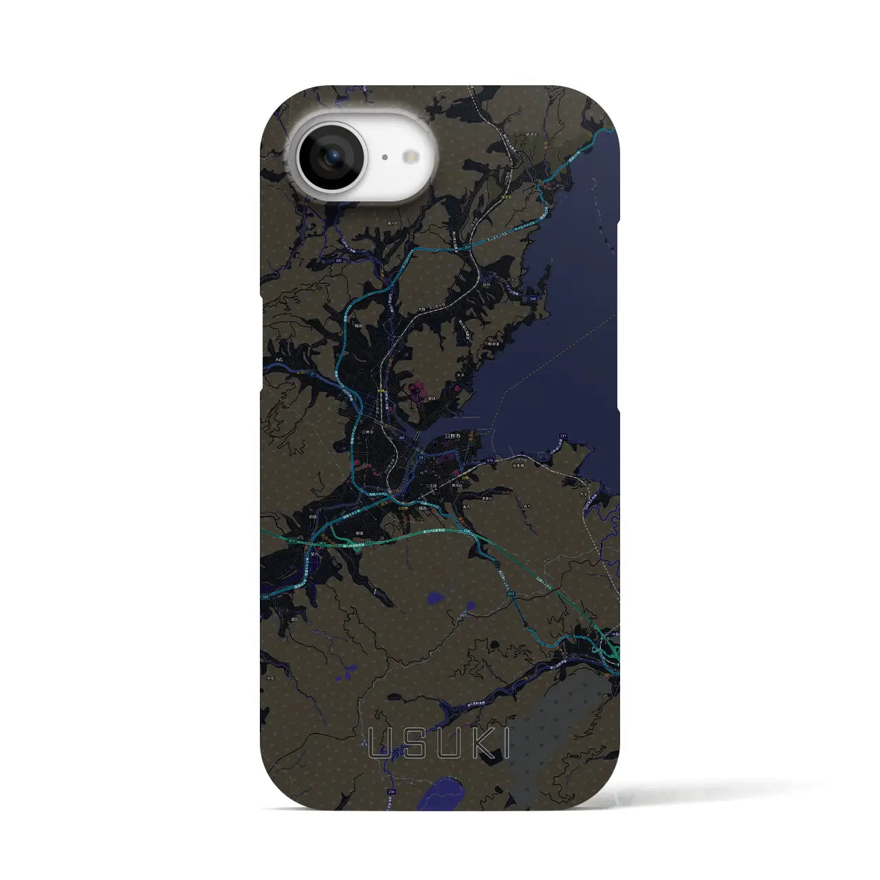 【臼杵（大分県）】地図柄iPhoneケース（バックカバータイプ）