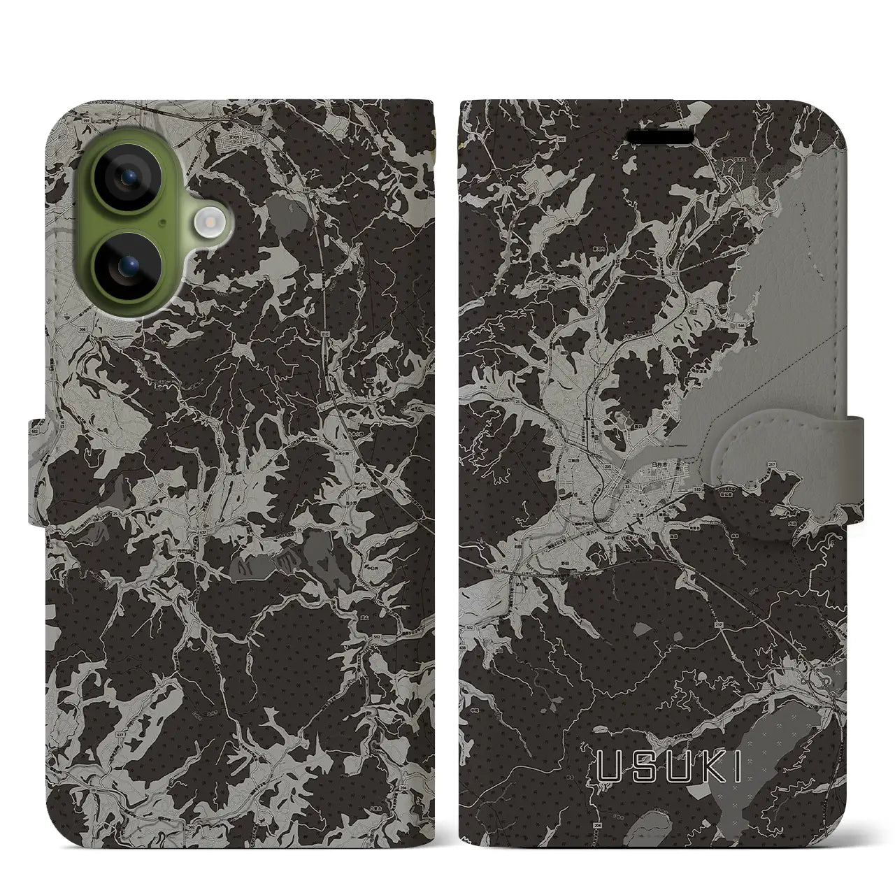 【臼杵（大分県）】地図柄iPhoneケース（手帳タイプ）