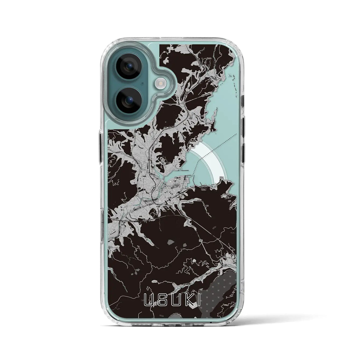 【臼杵(大分県)】地図柄iPhoneケース(MagSafeタイプ)モノトーン・iPhone 16 Pro 用