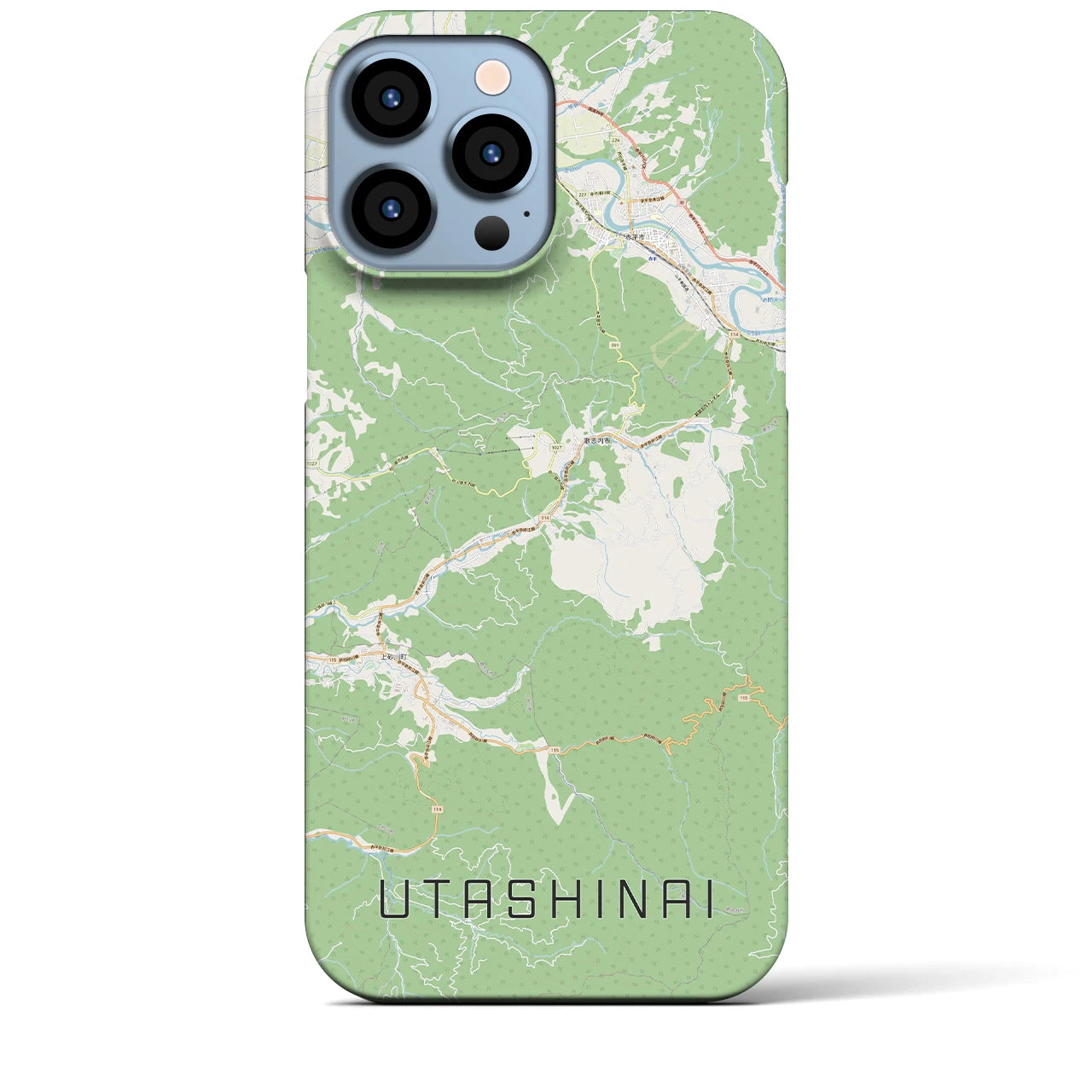 【歌志内（北海道）】地図柄iPhoneケース（バックカバータイプ）