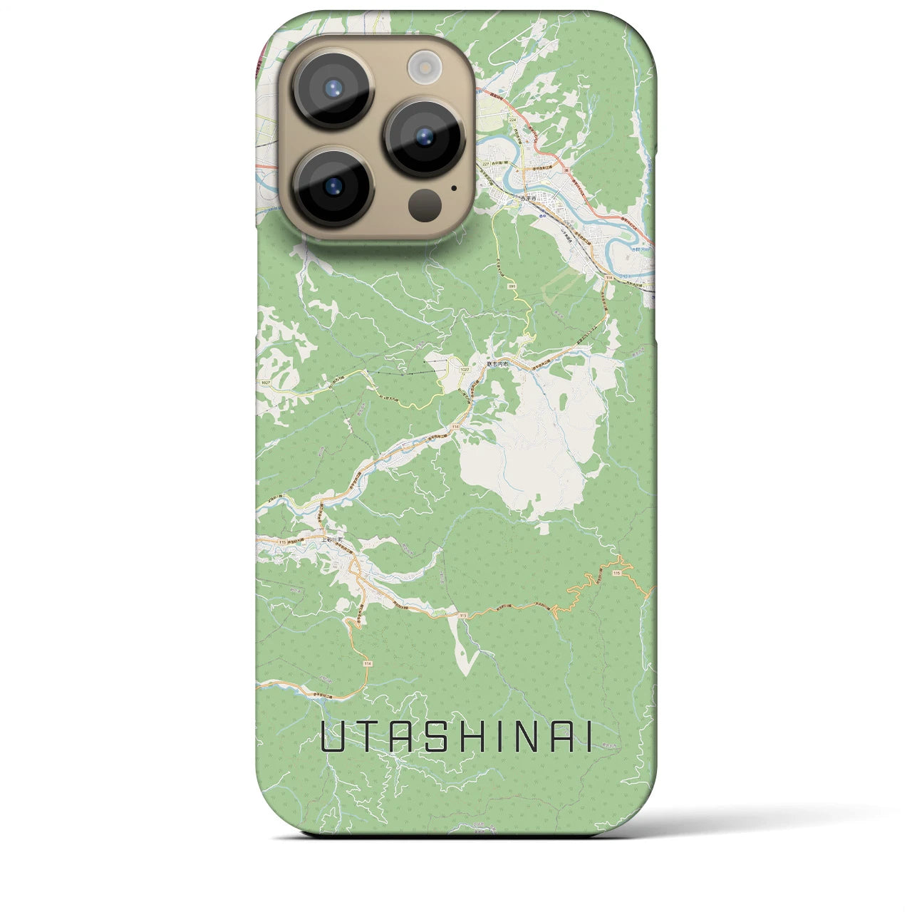 【歌志内（北海道）】地図柄iPhoneケース（バックカバータイプ）