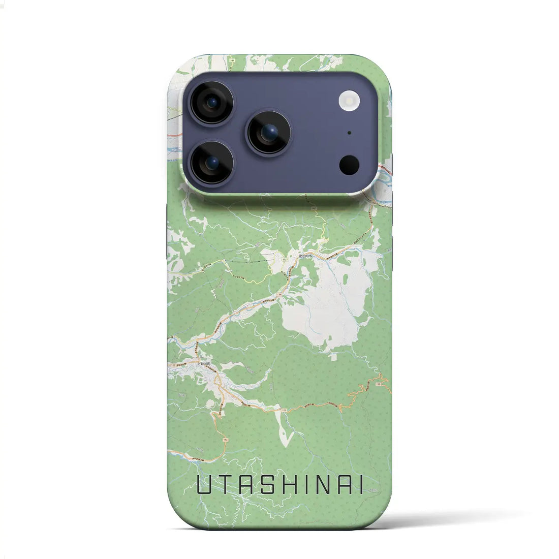 【歌志内（北海道）】地図柄iPhoneケース（バックカバータイプ）ブラック・iPhone 17 Pro Max 用