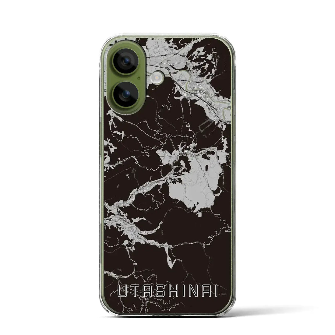 【歌志内(北海道)】地図柄iPhoneケース(クリアタイプ)モノトーン・iPhone 17 Pro Max 用