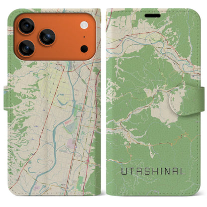 【歌志内（北海道）】地図柄iPhoneケース（手帳タイプ）