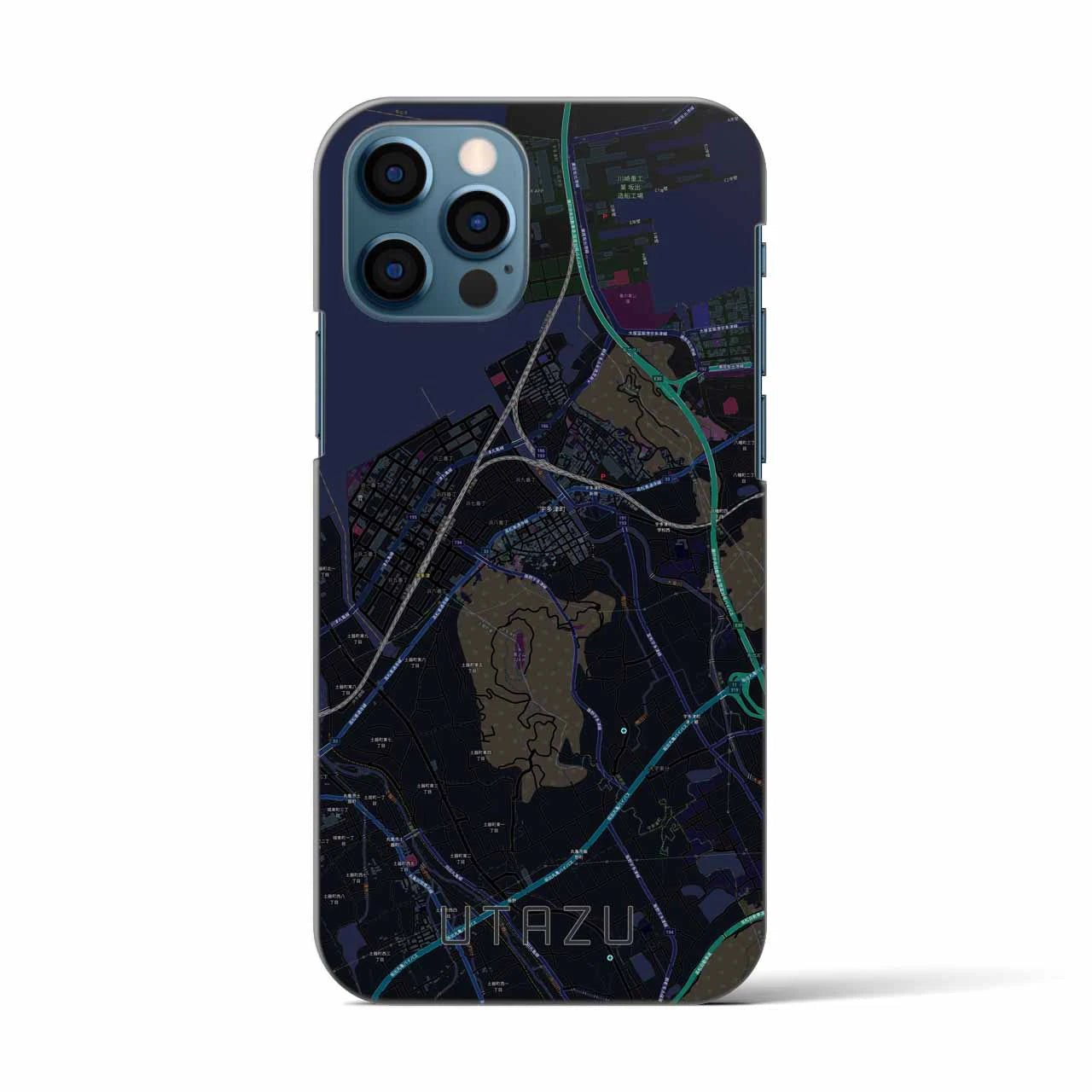 【宇多津（香川県）】地図柄iPhoneケース（バックカバータイプ）