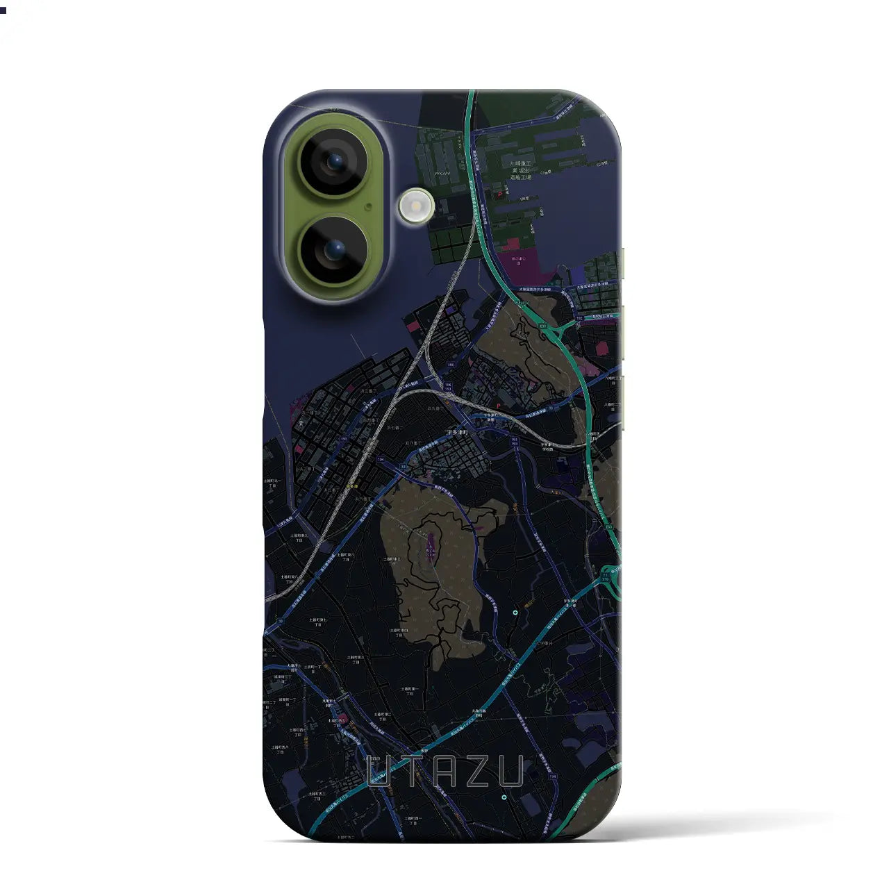 【宇多津（香川県）】地図柄iPhoneケース（バックカバータイプ）