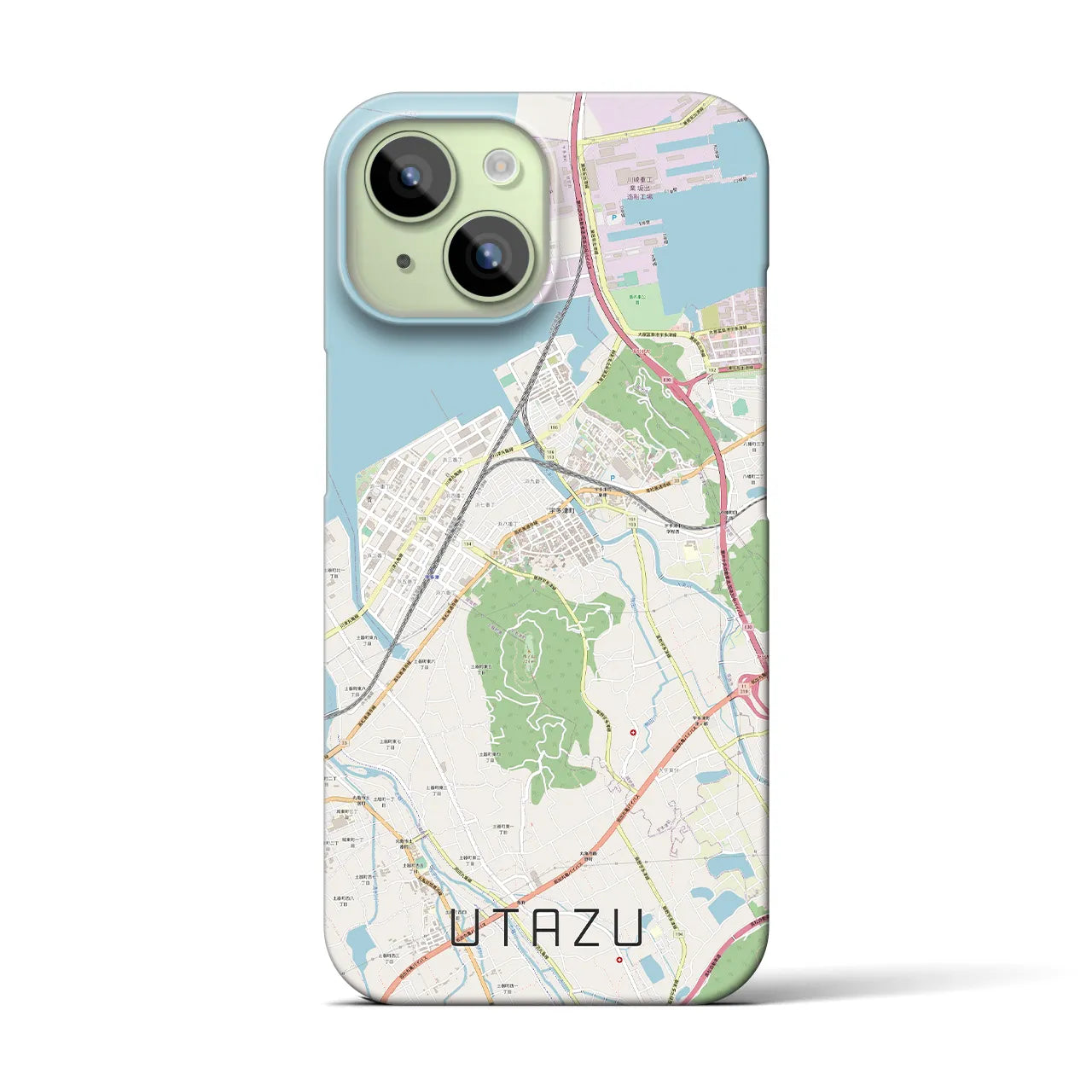 【宇多津（香川県）】地図柄iPhoneケース（バックカバータイプ）