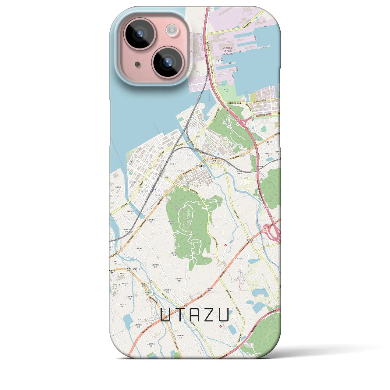 【宇多津（香川県）】地図柄iPhoneケース（バックカバータイプ）