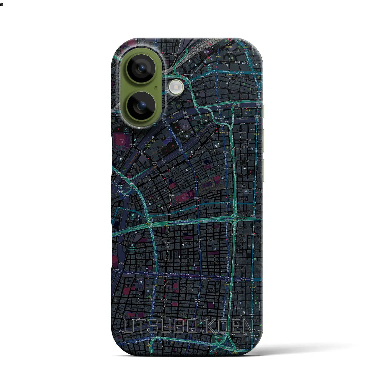 【靱公園（大阪府）】地図柄iPhoneケース（バックカバータイプ）