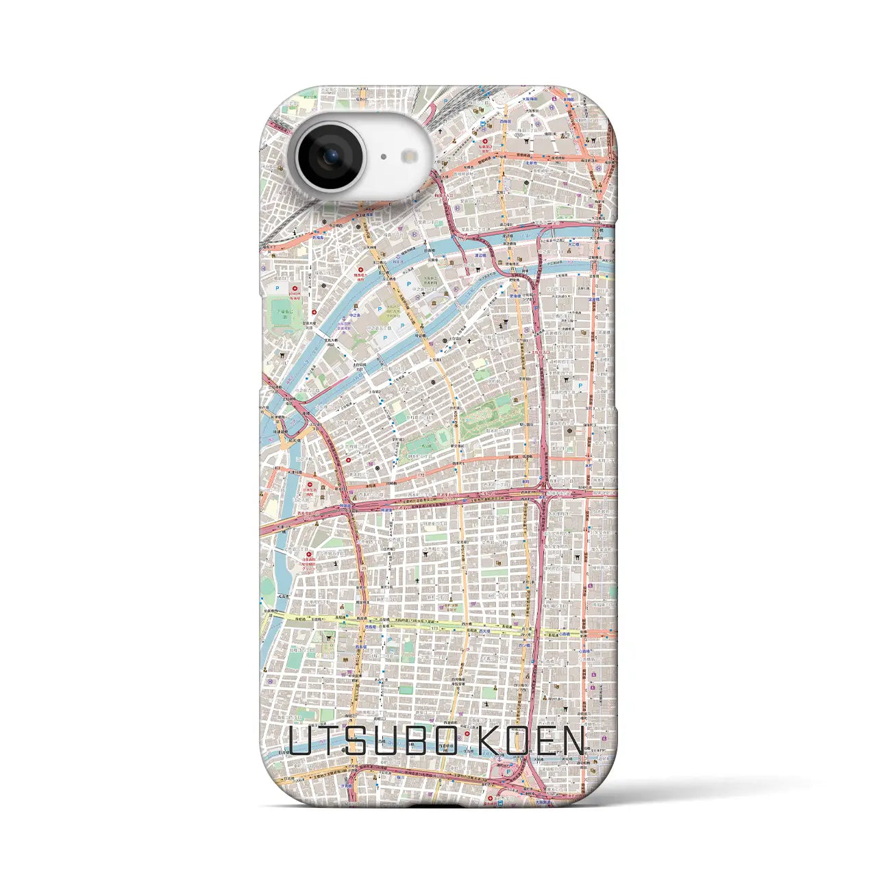 【靱公園（大阪府）】地図柄iPhoneケース（バックカバータイプ）