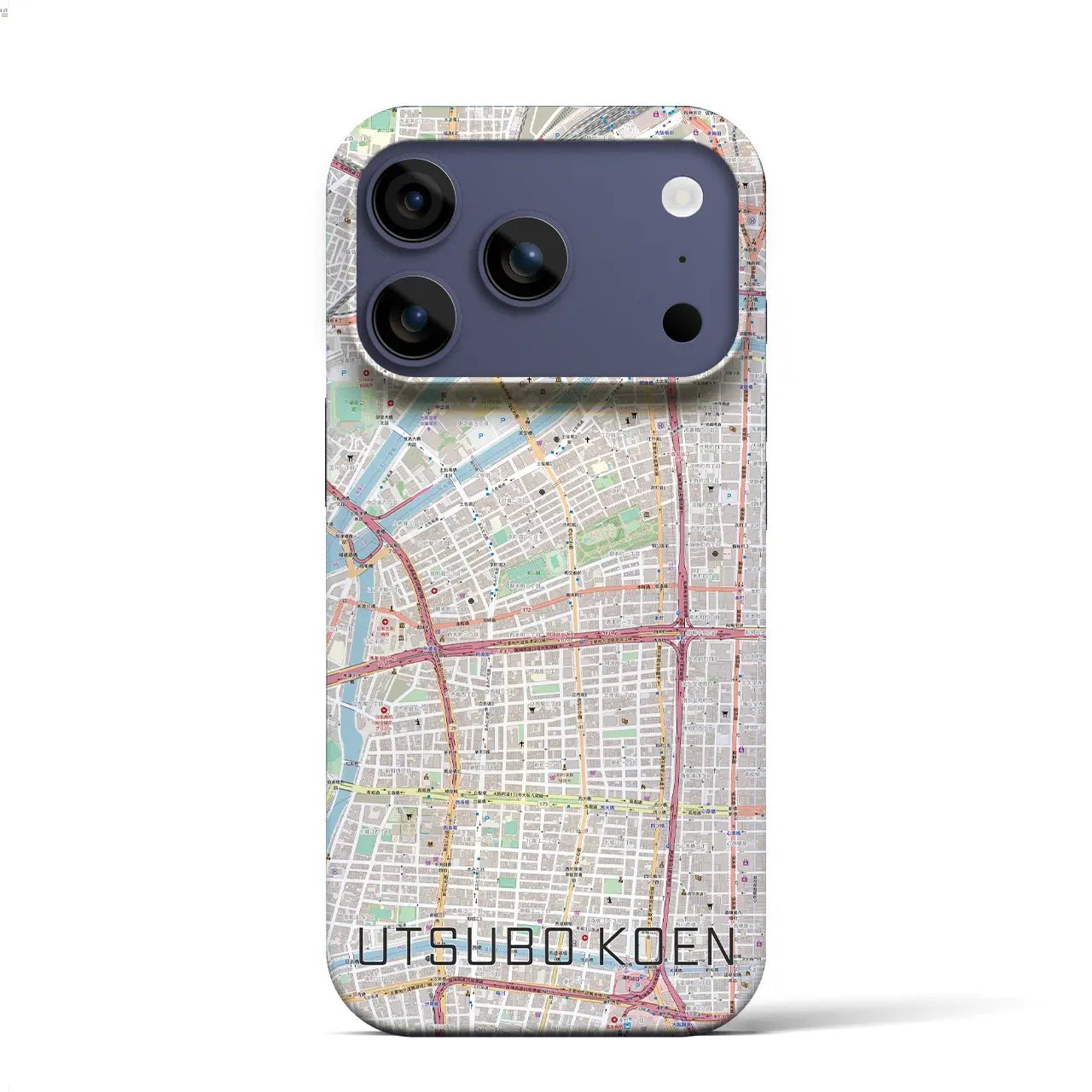 【靱公園（大阪府）】地図柄iPhoneケース（バックカバータイプ）