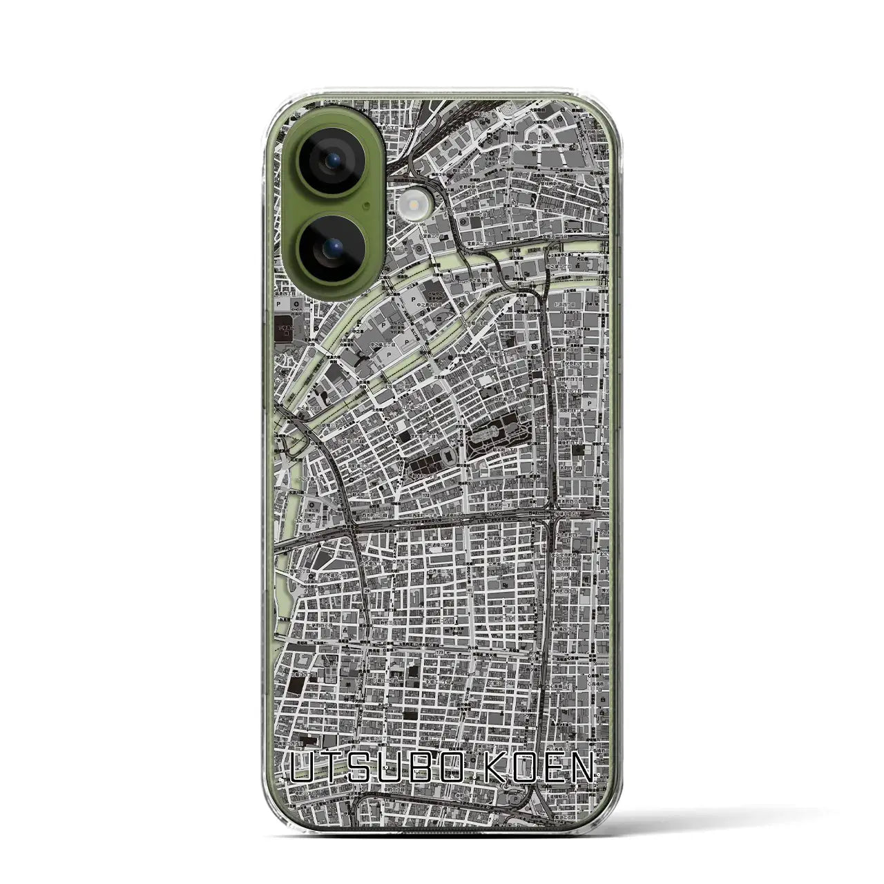 【靱公園（大阪府）】地図柄iPhoneケース（クリアタイプ）