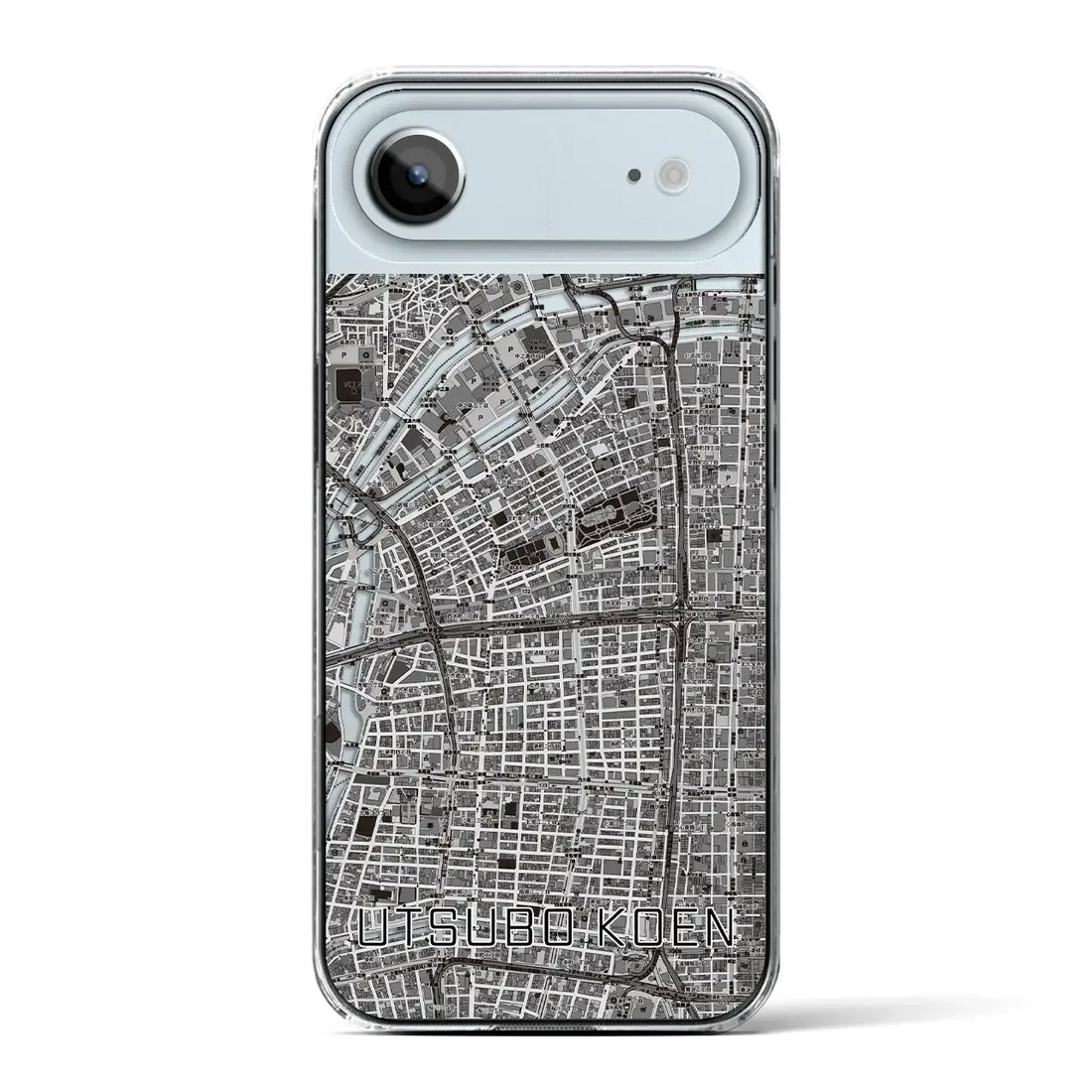 【靱公園(大阪府)】地図柄iPhoneケース(クリアタイプ)モノトーン・iPhone 17 Pro Max 用