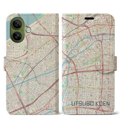 【靱公園（大阪府）】地図柄iPhoneケース（手帳タイプ）