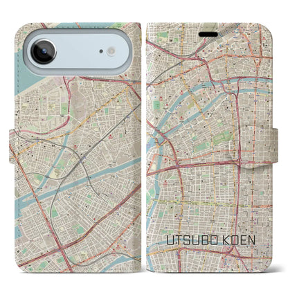 【靱公園（大阪府）】地図柄iPhoneケース（手帳タイプ）