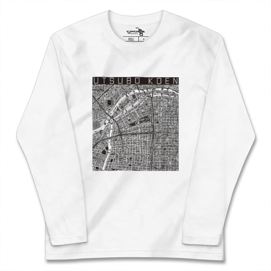 【靱公園（大阪府）】地図柄ロングスリーブTシャツ
