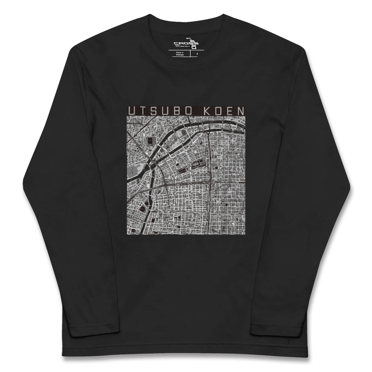 【靱公園（大阪府）】地図柄ロングスリーブTシャツ