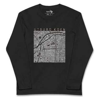 【靱公園（大阪府）】地図柄ロングスリーブTシャツ