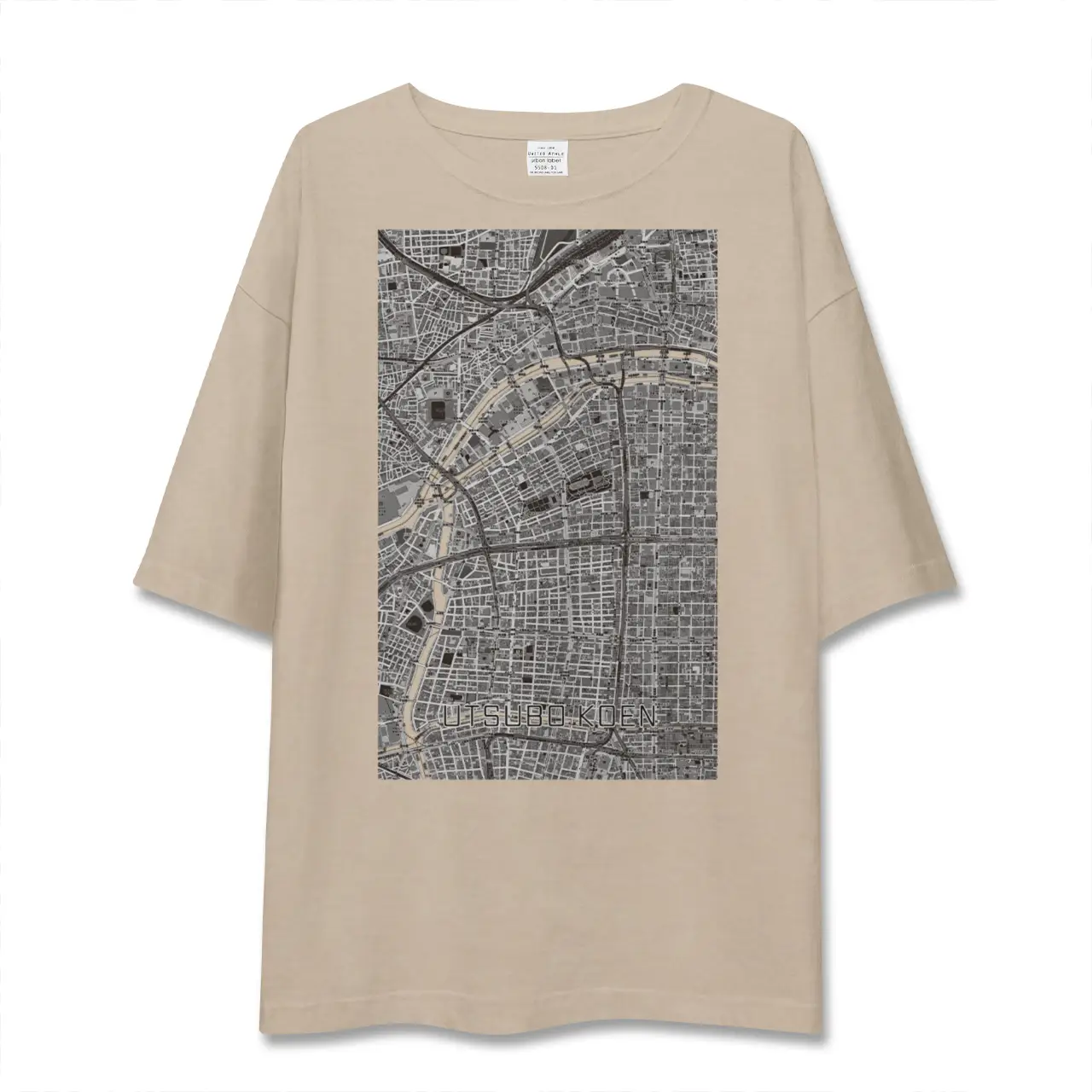 【靱公園（大阪府）】地図柄ビッグシルエットTシャツ
