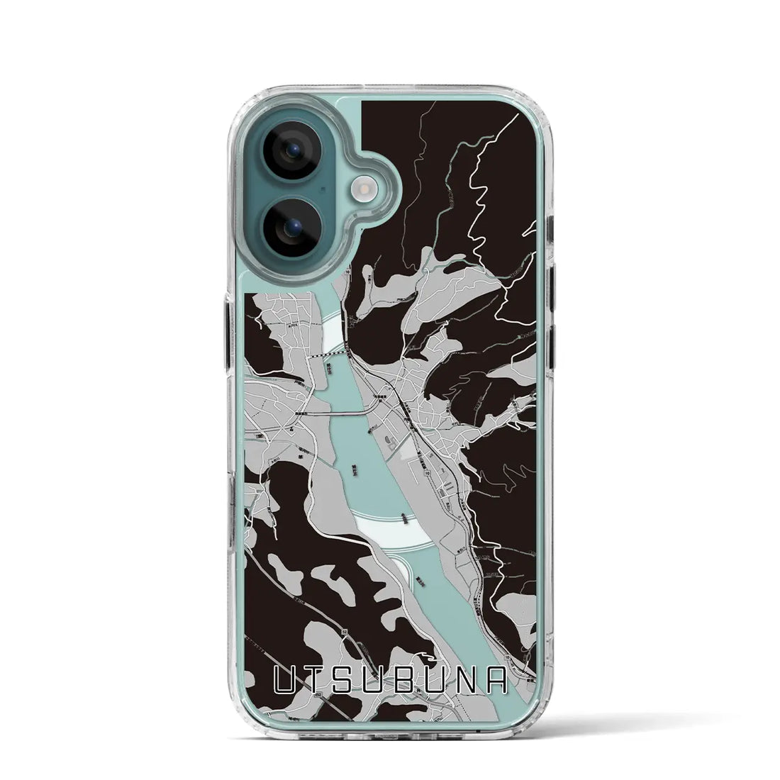 【内船（山梨県）】地図柄iPhoneケース（MagSafeタイプ）モノトーン・iPhone 16 Pro 用