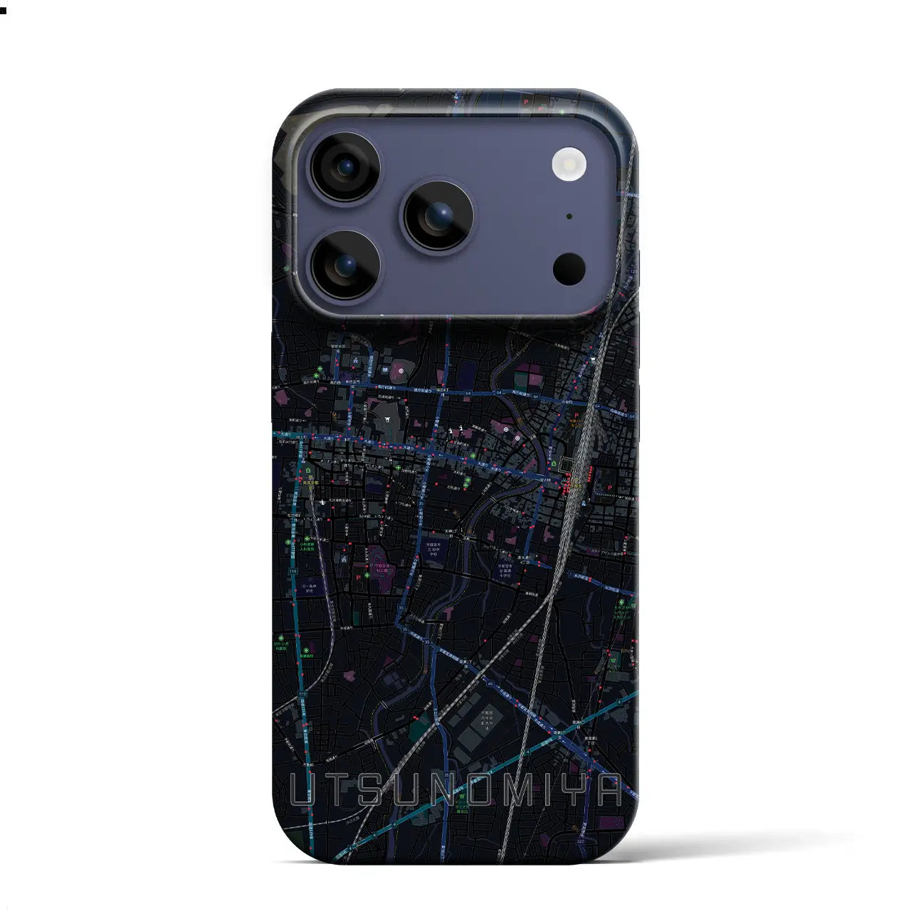 【宇都宮（栃木県）】地図柄iPhoneケース（バックカバータイプ）