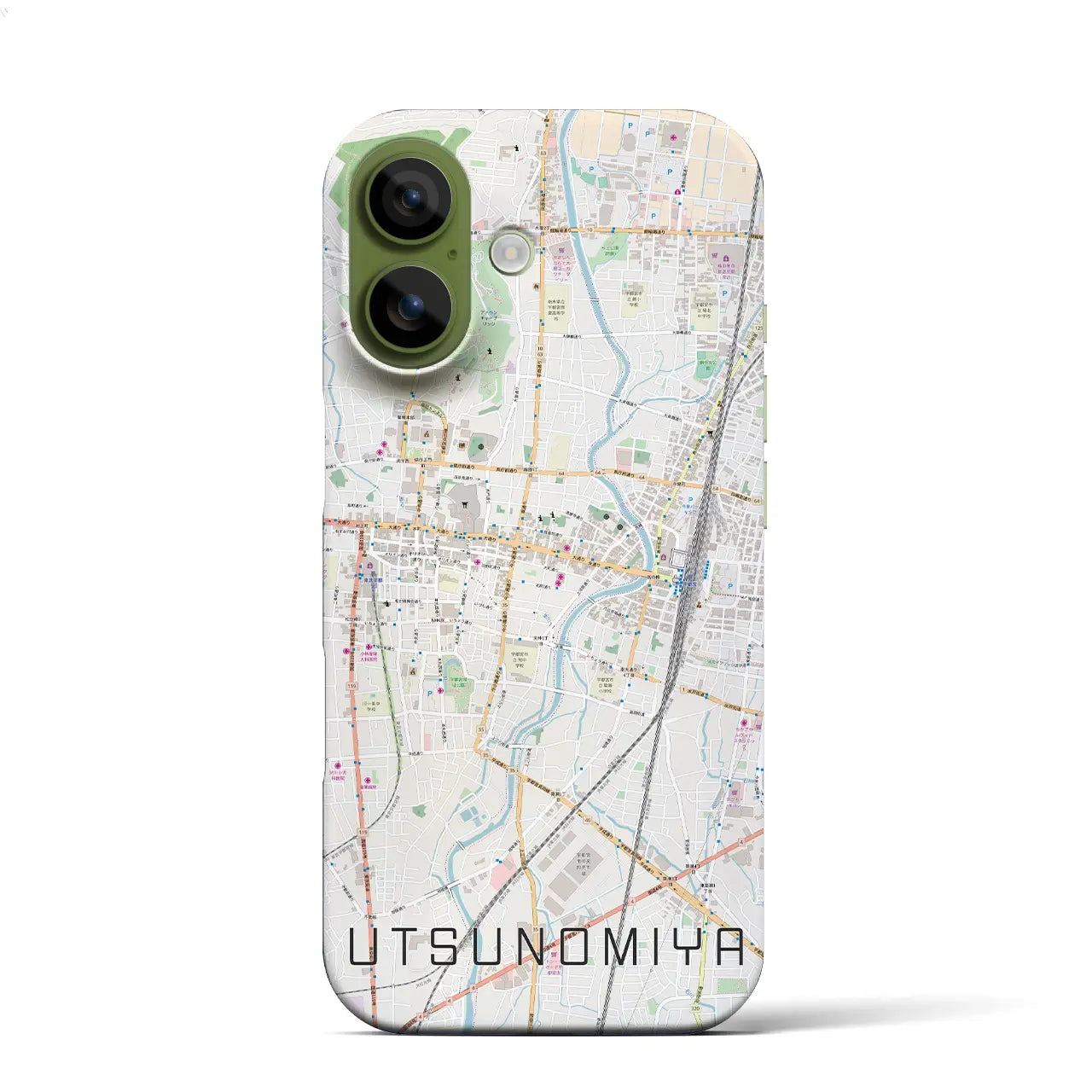 【宇都宮（栃木県）】地図柄iPhoneケース（バックカバータイプ）