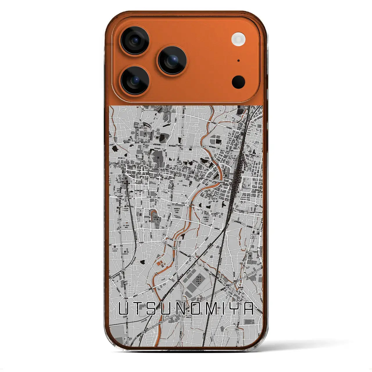 【宇都宮（栃木県）】地図柄iPhoneケース（クリアタイプ）