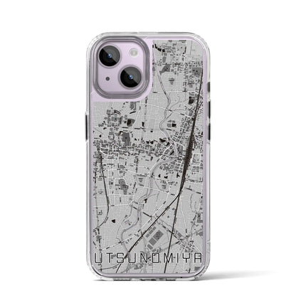 【宇都宮（栃木県）】地図柄iPhoneケース（MagSafeタイプ）モノトーンiPhone 13 / 14 用＜アウトレット＞