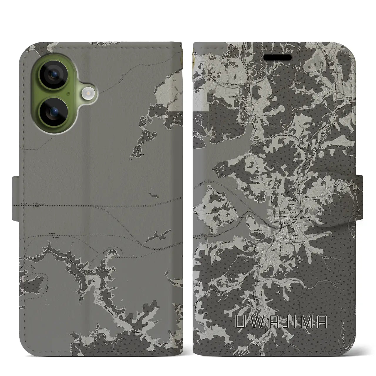 【宇和島（愛媛県）】地図柄iPhoneケース（手帳タイプ）