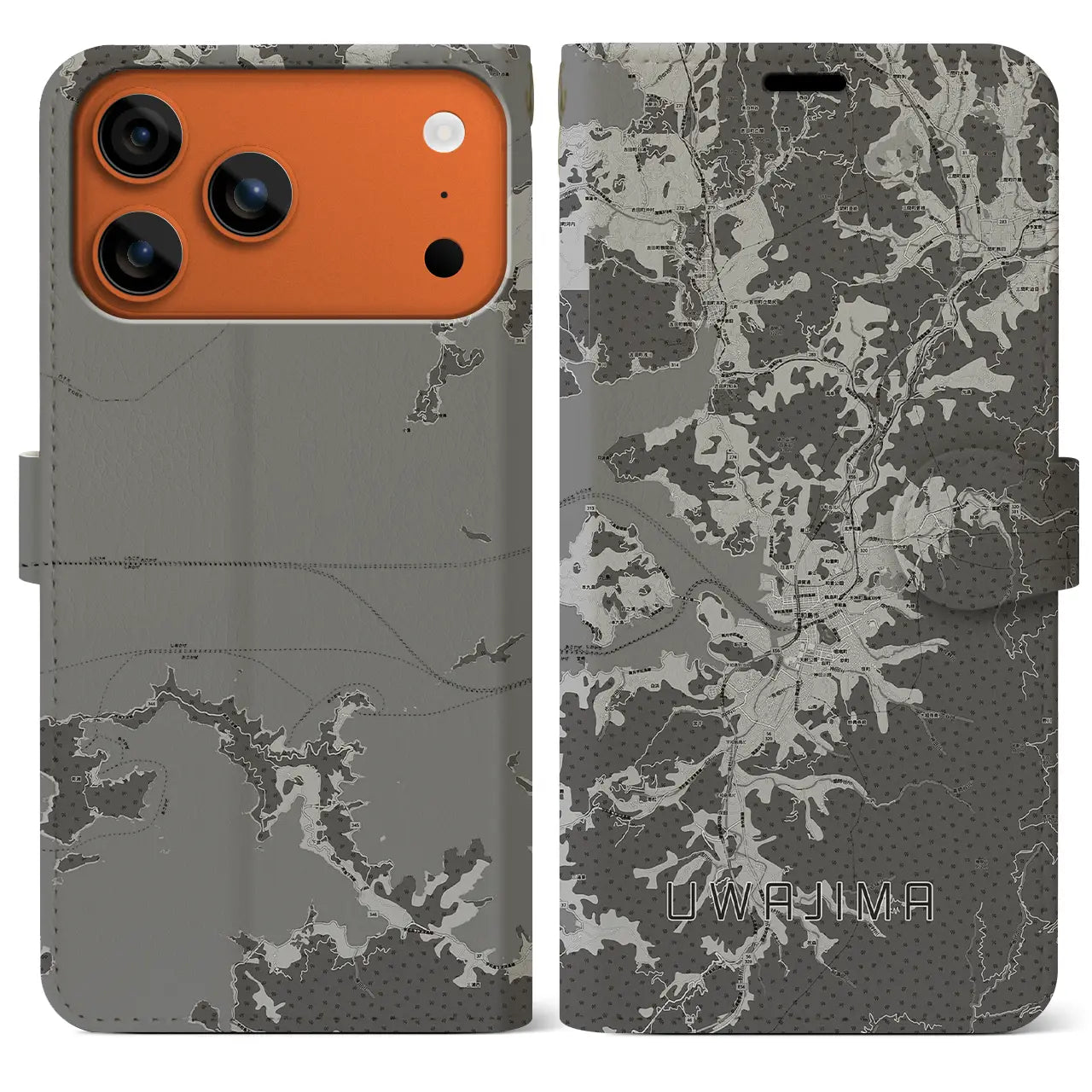 【宇和島（愛媛県）】地図柄iPhoneケース（手帳タイプ）