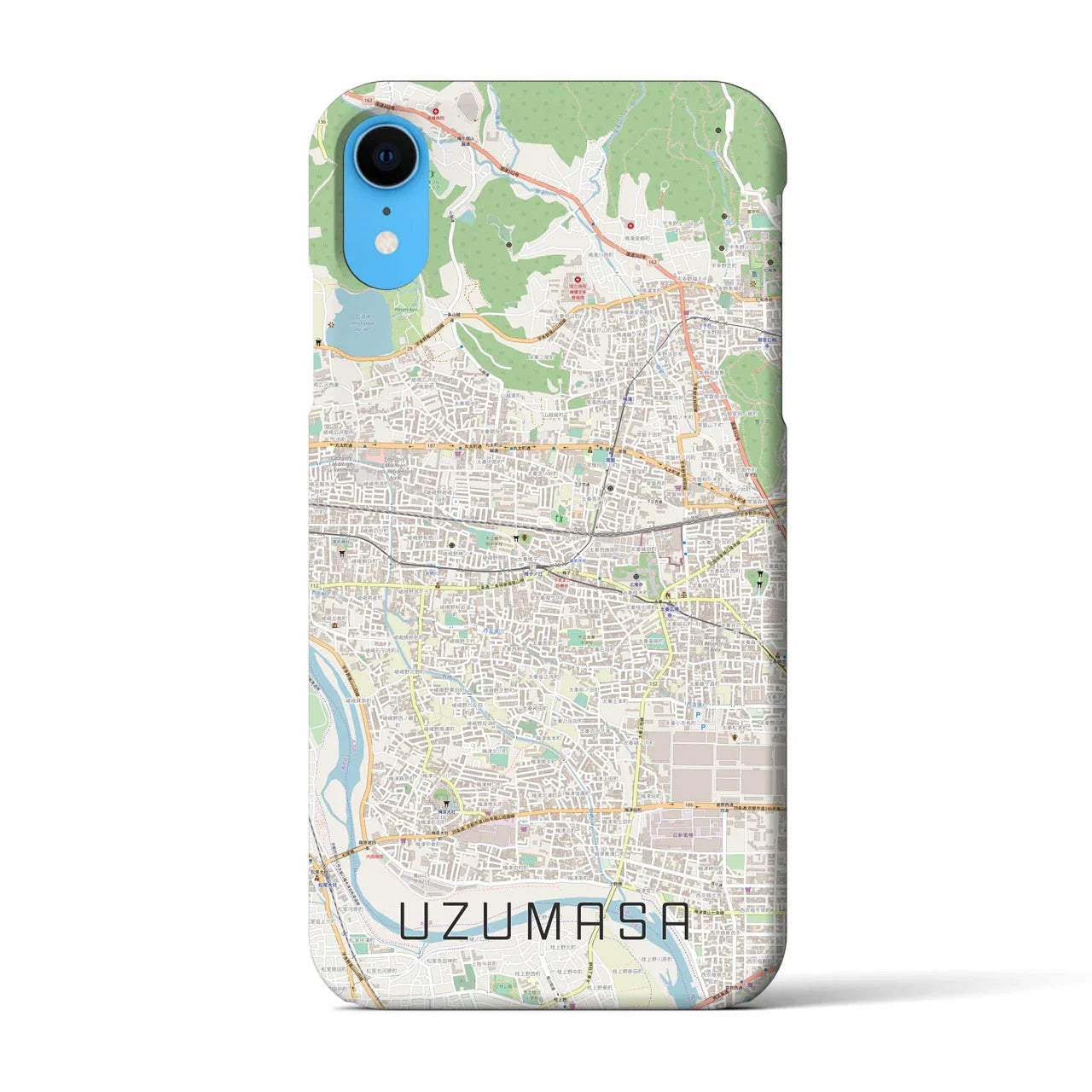 【太秦（京都府）】地図柄iPhoneケース（バックカバータイプ）