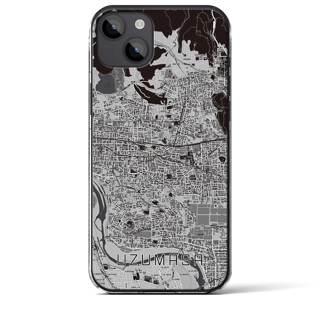 【太秦（京都府）】地図柄iPhoneケース（クリアタイプ）