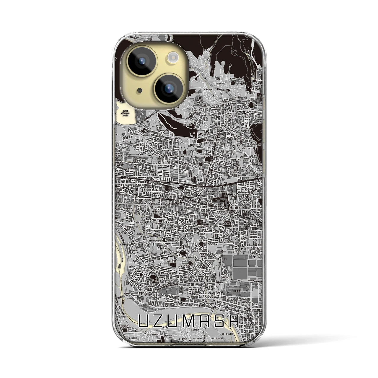 【太秦（京都府）】地図柄iPhoneケース（クリアタイプ）