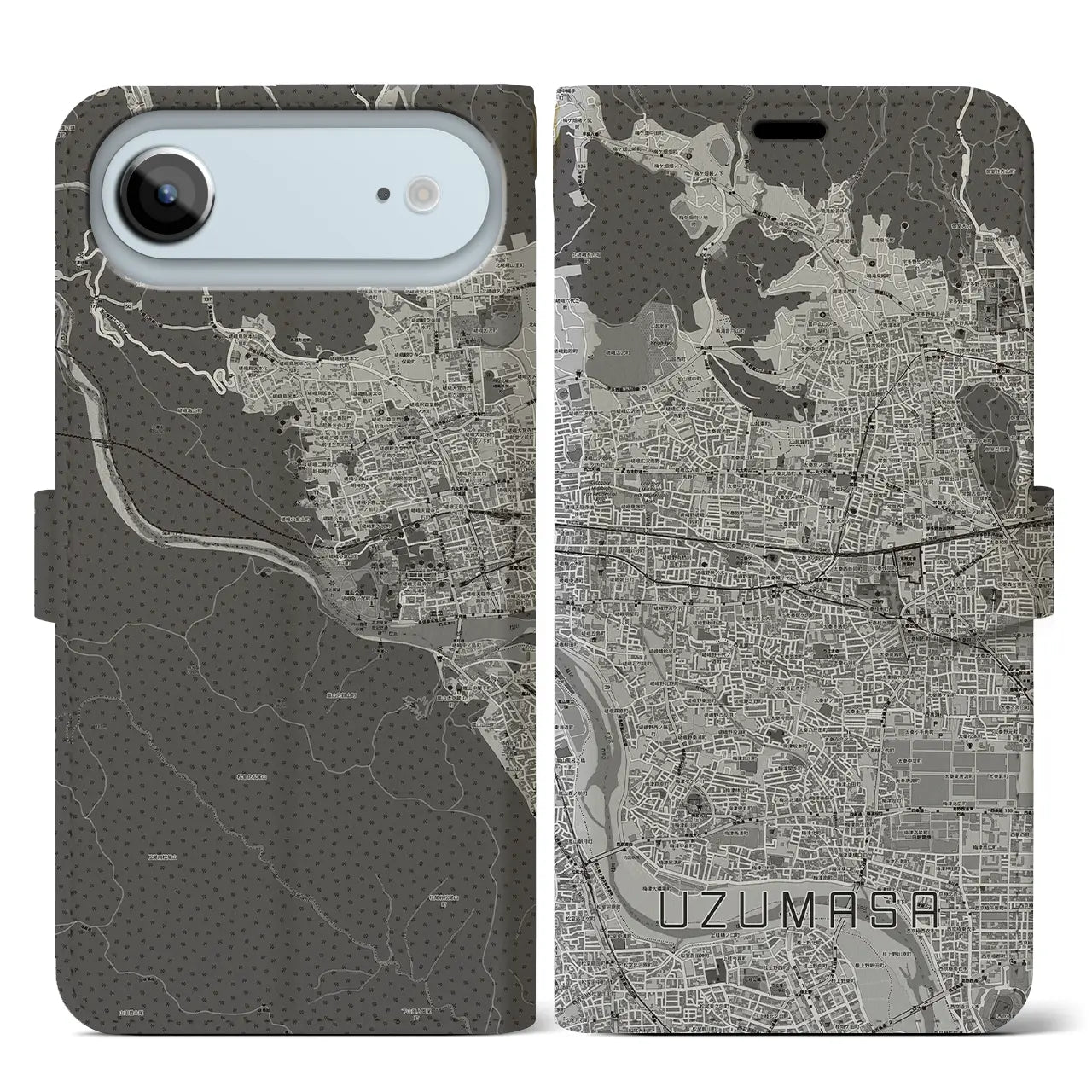 【太秦（京都府）】地図柄iPhoneケース（手帳タイプ）