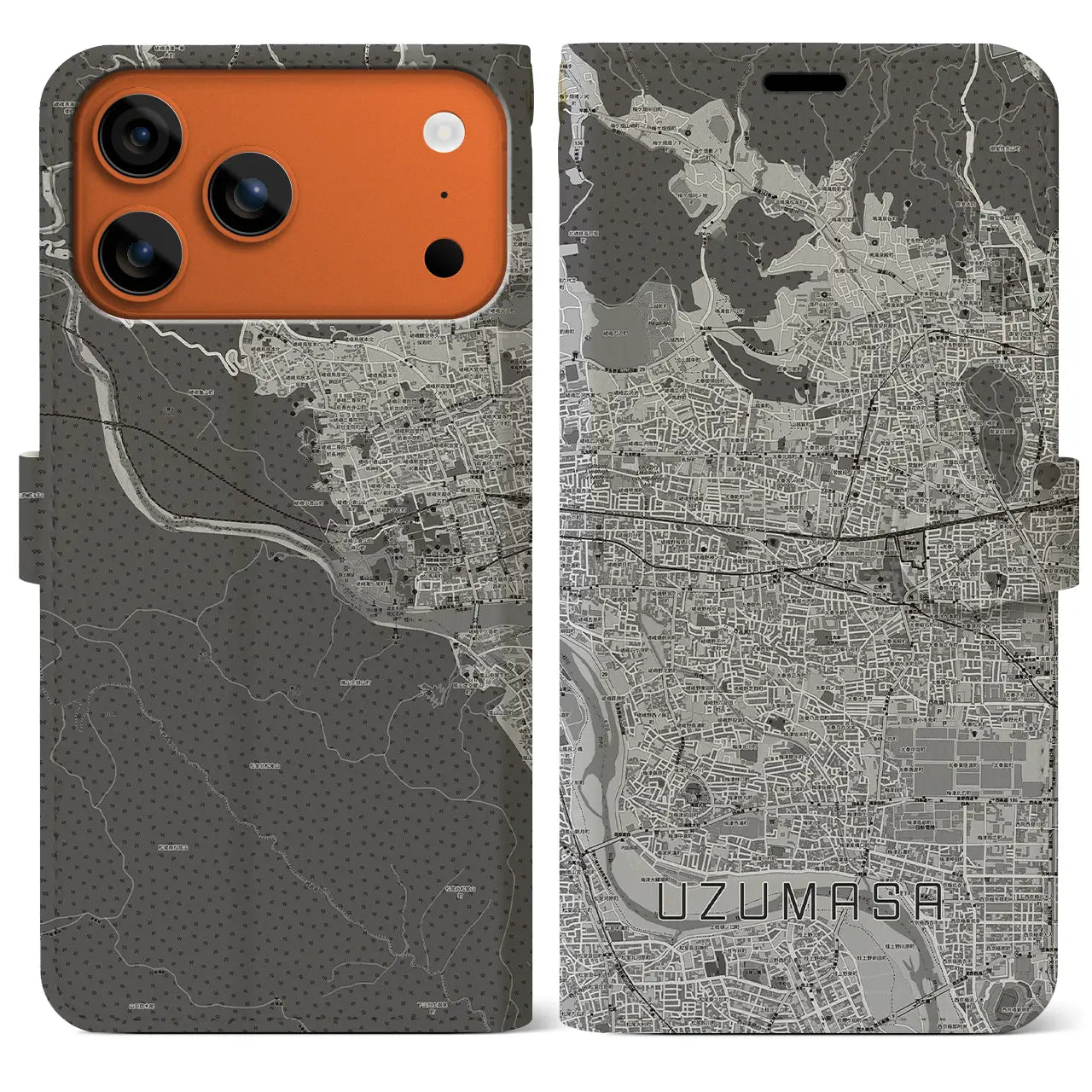 【太秦（京都府）】地図柄iPhoneケース（手帳タイプ）