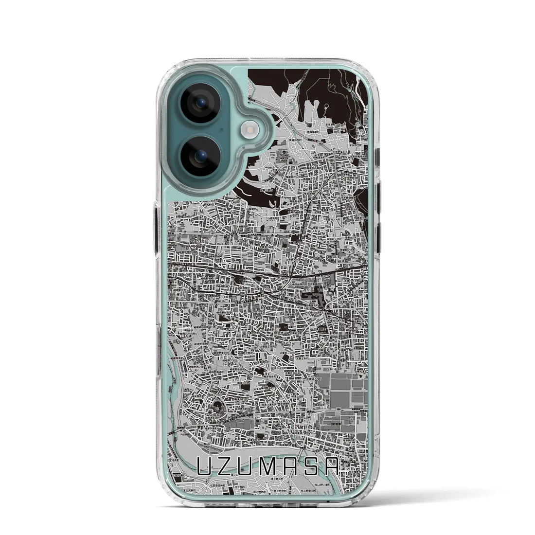 【太秦(京都府)】地図柄iPhoneケース(MagSafeタイプ)モノトーン・iPhone 16 Pro 用