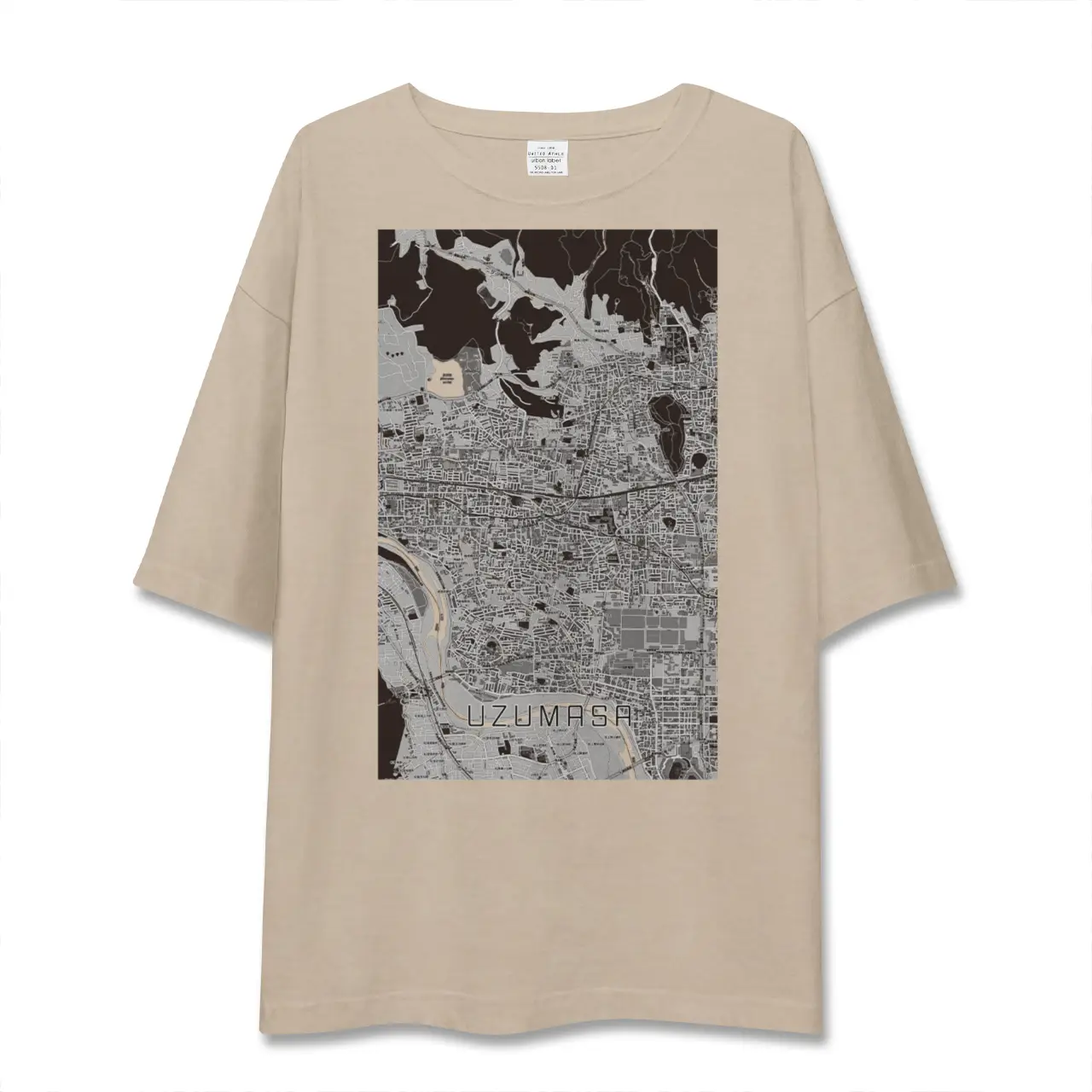 【太秦（京都府）】地図柄ビッグシルエットTシャツ